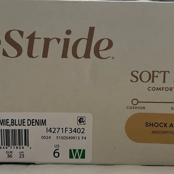 NWB Life Stride Kimmie Espadrille sandals. Size 6W. Denim Blue. - Picture 10 of 10